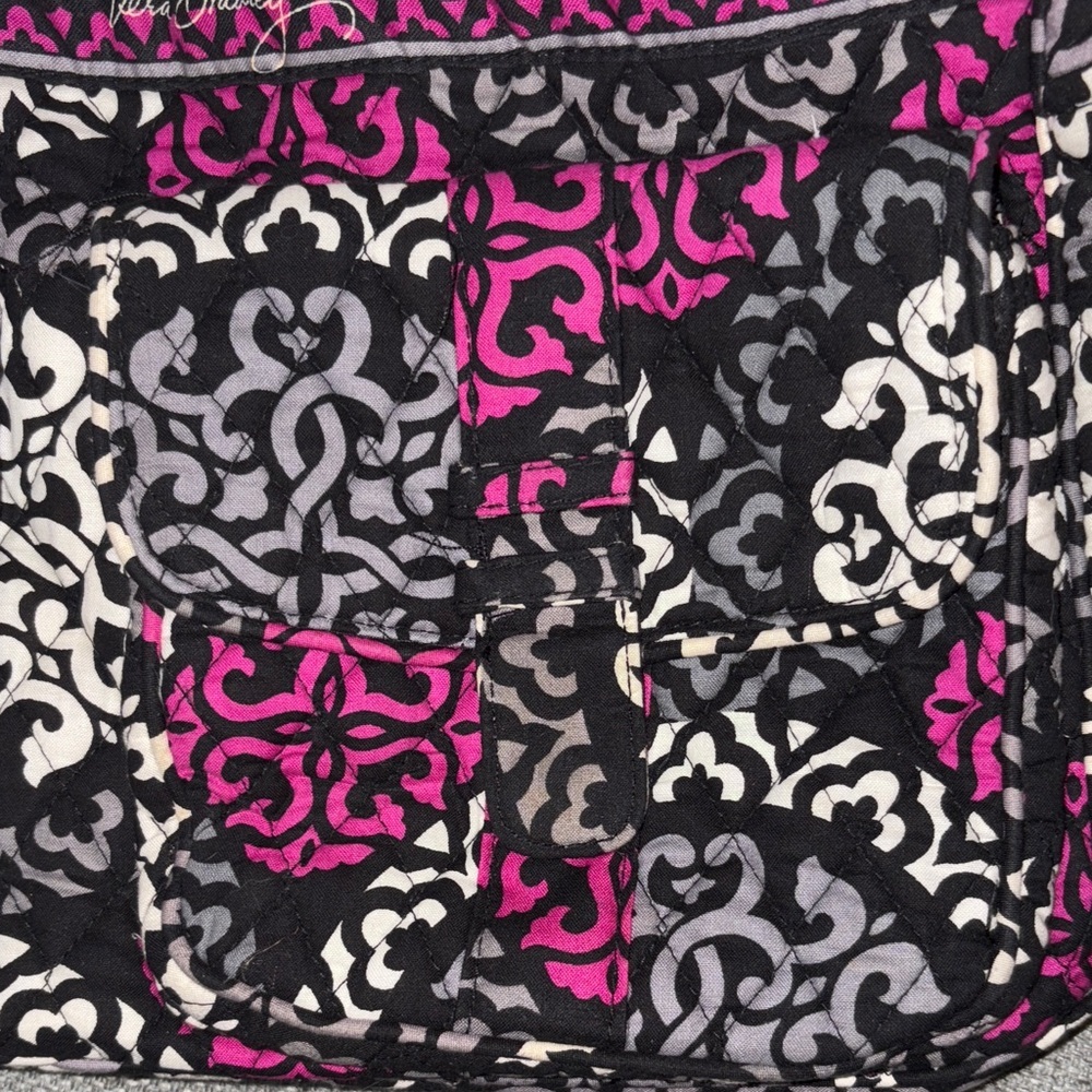 Vera Bradley Black and Purple Travel Duffel Bag with Crossbody and Handles - Picture 6 of 12